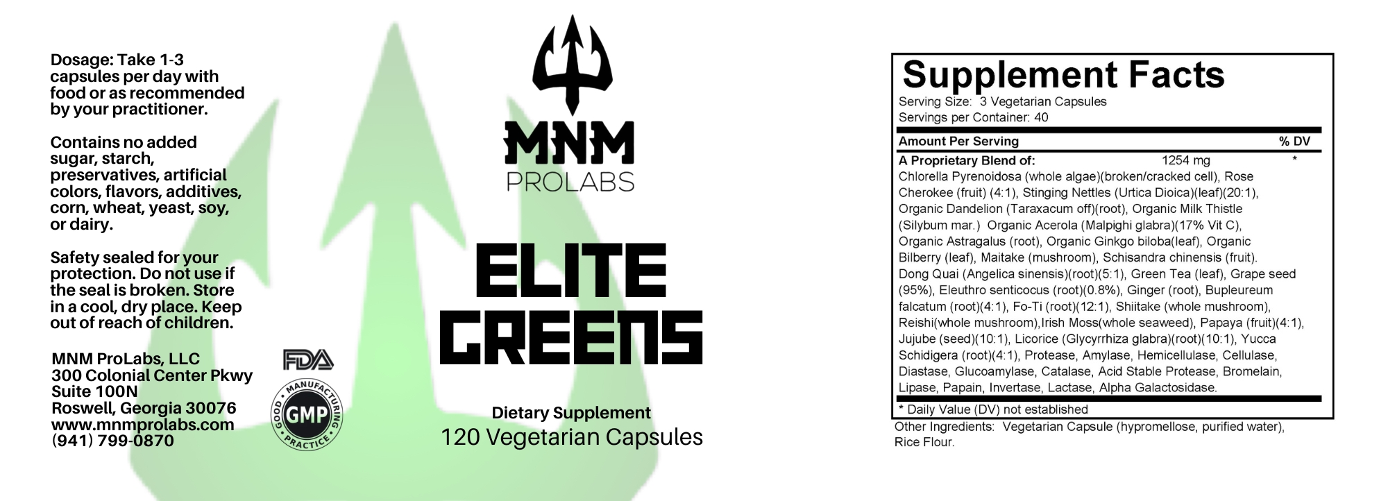 B291 MNM Super Greens Capsules 120s Elite Greens Ervin