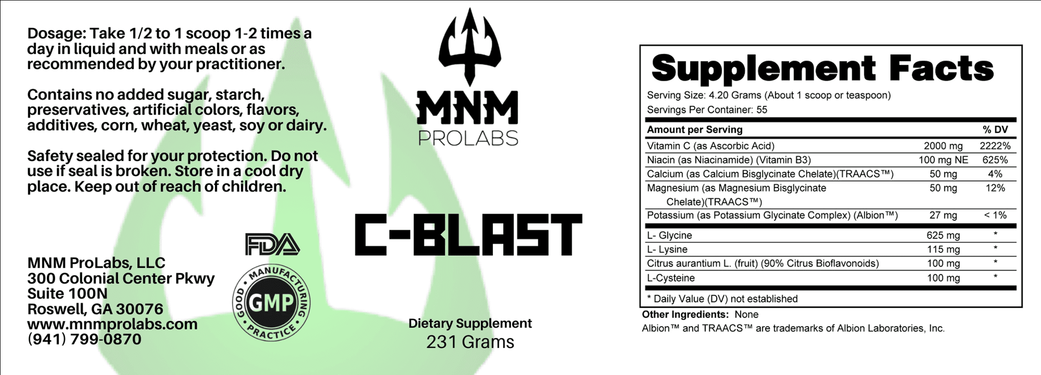 B254MNM Enhanced C Powder 231gr (C-BLAST) Marc 2.5 x 8