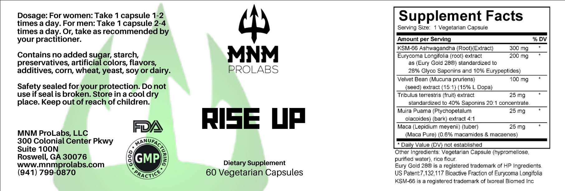 Rise Up T-Booster Supp Facts Rise Up T-Booster Supp Facts