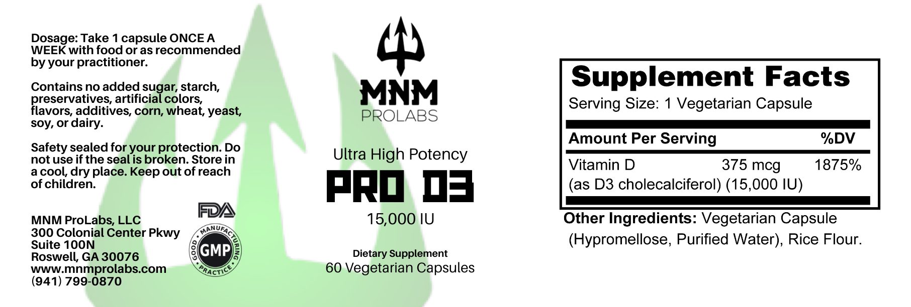 C241 Vitamin D 15,000 IU 60s (PRO D3)