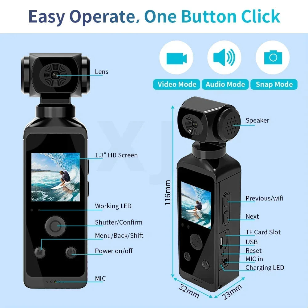 Pocket 4K Ultra HD Action Camera 270° Rotatable Vlog Wifi Mini Sports Cam Waterproof Case Helmet Travel Bicycle Driver Recorder 5 Pocket 4K Ultra HD Action Camera 270° Rotatable Vlog Wifi Mini Sports Cam Waterproof Case Helmet Travel Bicycle Driver Recorder 5