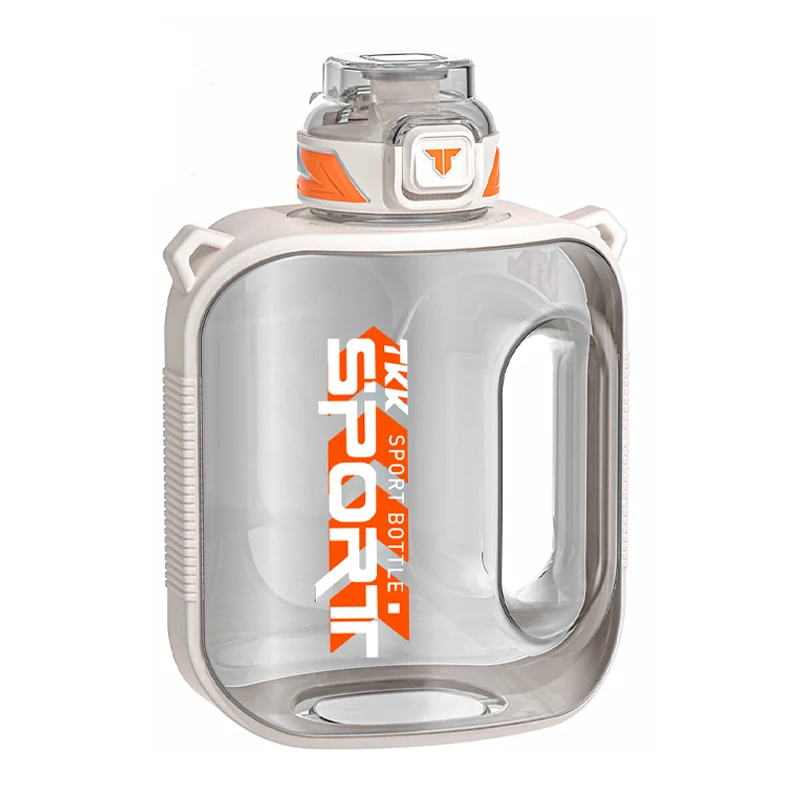 TKK 1/1.6/2L Sports Water Bottle TRITAN Large Capacity Creative Cup Heat Resistant Outdoor Adult Travel Kettle Gym Fitness Jugs – Tritan White 11
