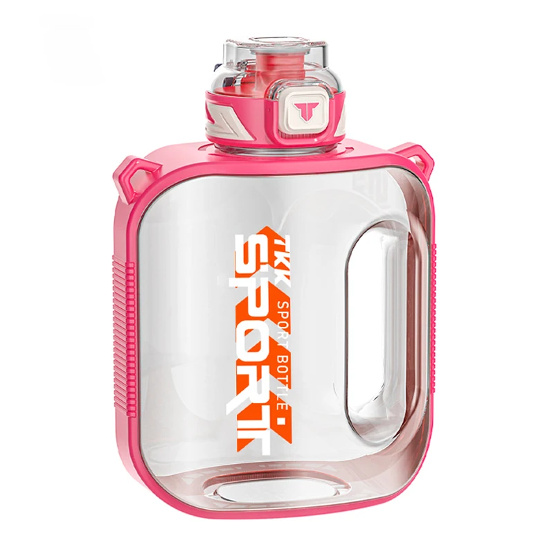 TKK 1/1.6/2L Sports Water Bottle TRITAN Large Capacity Creative Cup Heat Resistant Outdoor Adult Travel Kettle Gym Fitness Jugs – Tritan Pink 9