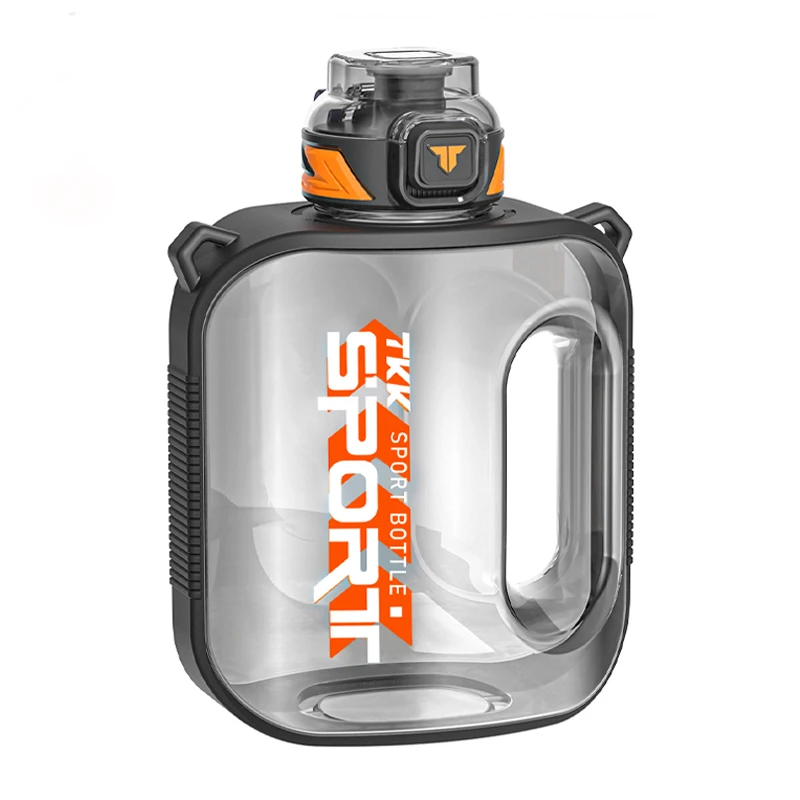 TKK 1/1.6/2L Sports Water Bottle TRITAN Large Capacity Creative Cup Heat Resistant Outdoor Adult Travel Kettle Gym Fitness Jugs – Tritan Black 7