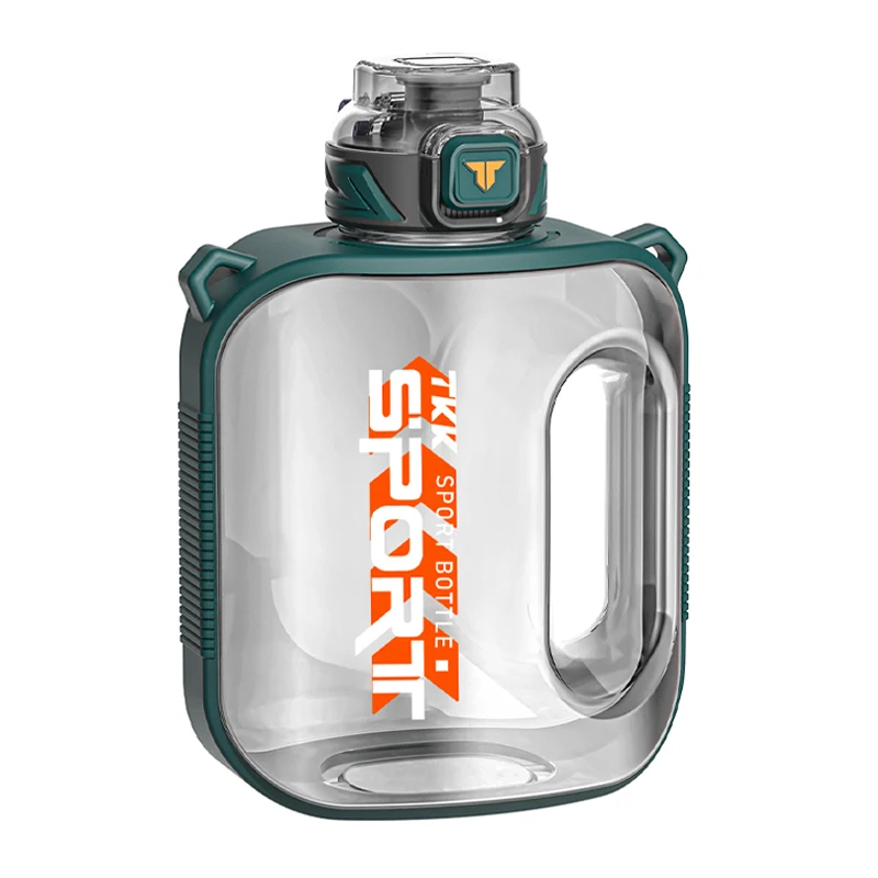 TKK 1/1.6/2L Sports Water Bottle TRITAN Large Capacity Creative Cup Heat Resistant Outdoor Adult Travel Kettle Gym Fitness Jugs – Tritan Green 8