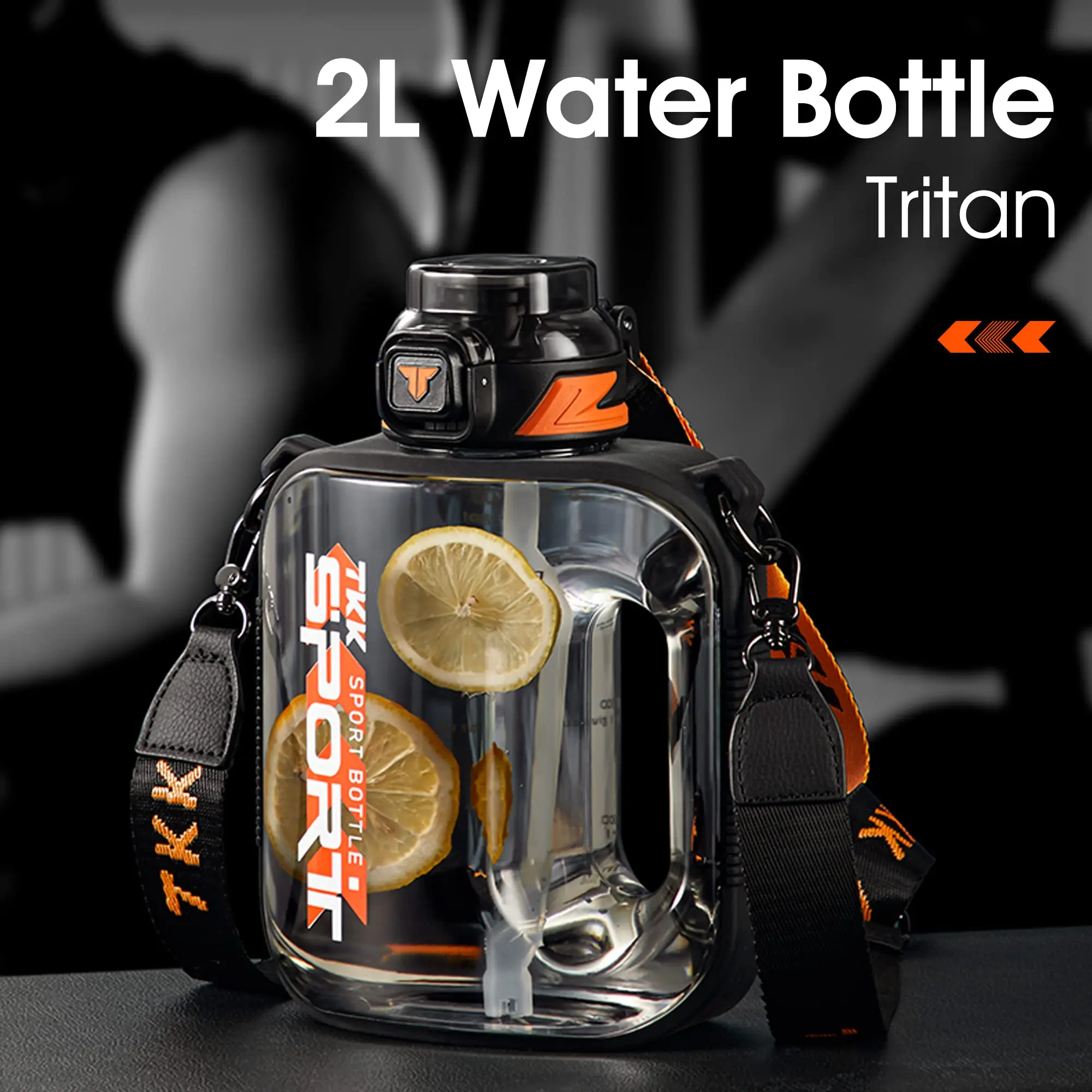 TKK 1/1.6/2L Sports Water Bottle TRITAN Large Capacity Creative Cup Heat Resistant Outdoor Adult Travel Kettle Gym Fitness Jugs 3