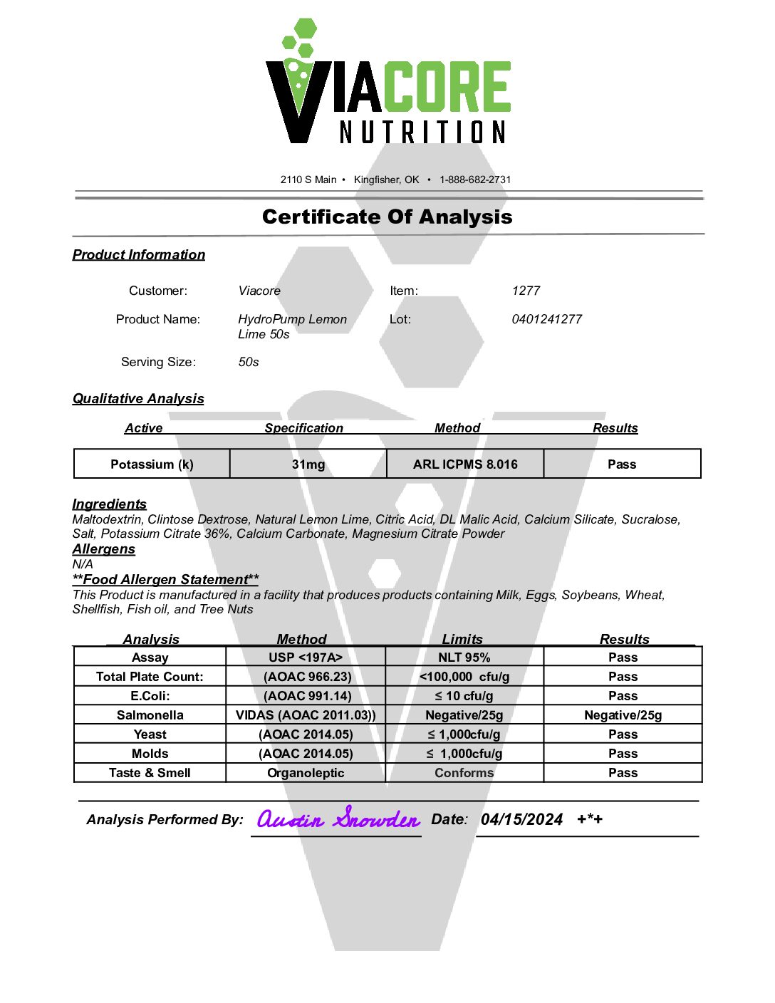 ROC016 – Date Reported Apr 15 2024