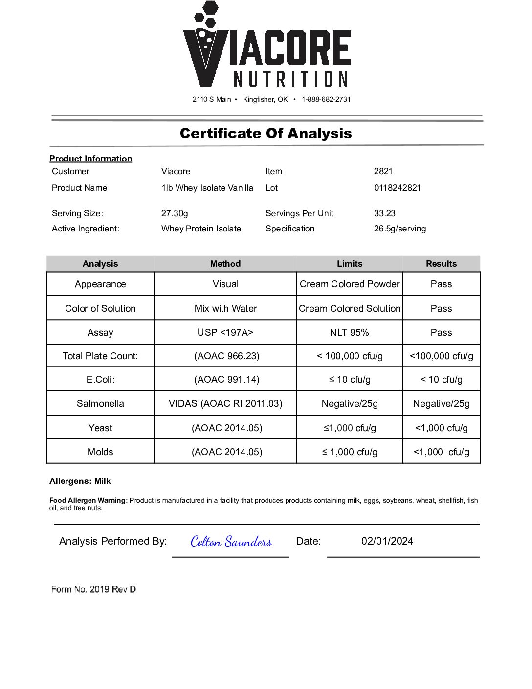 ROC2821 – Date Reported Feb 1 2024