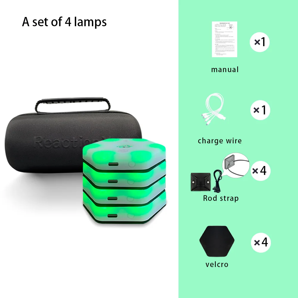 Reactionx Training Light Lamp, Speed agility, Response Equipment, Basketball, Soccer, Tennis, Fitlight, Blazepod, Badminton – Set of 4 lamps 3.0 10
