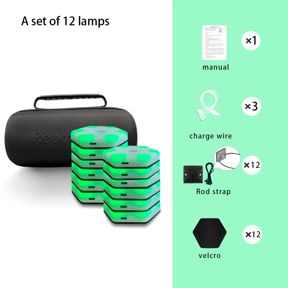 Reactionx Training Light Lamp, Speed agility, Response Equipment, Basketball, Soccer, Tennis, Fitlight, Blazepod, Badminton – Set of 12 lamps 3.0 13