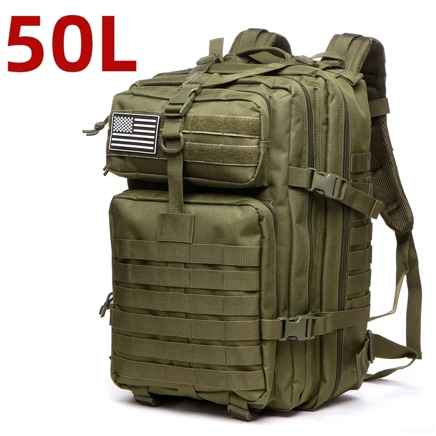 25L/50L 1000D Nylon Waterproof Trekking Fishing Hunting Bag Backpack Outdoor Rucksacks Tactical Sports Camping Hiking – 50L (Green) 15