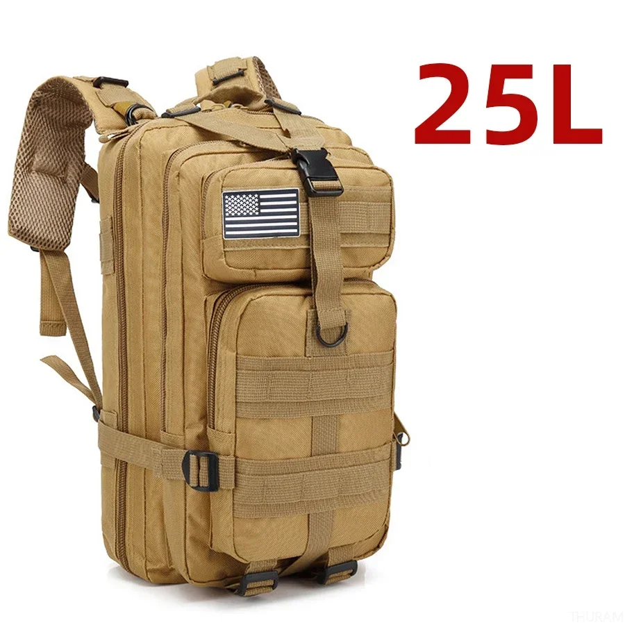 25L/50L 1000D Nylon Waterproof Trekking Fishing Hunting Bag Backpack Outdoor Rucksacks Tactical Sports Camping Hiking – 25L (Khaki) 10