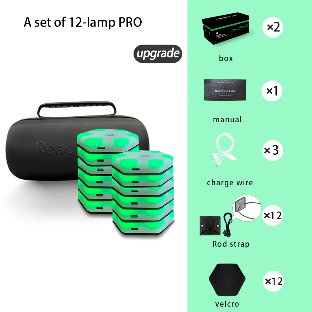 Reactionx Training Light Lamp, Speed agility, Response Equipment, Basketball, Soccer, Tennis, Fitlight, Blazepod, Badminton – Set of 12 lamps pro 8