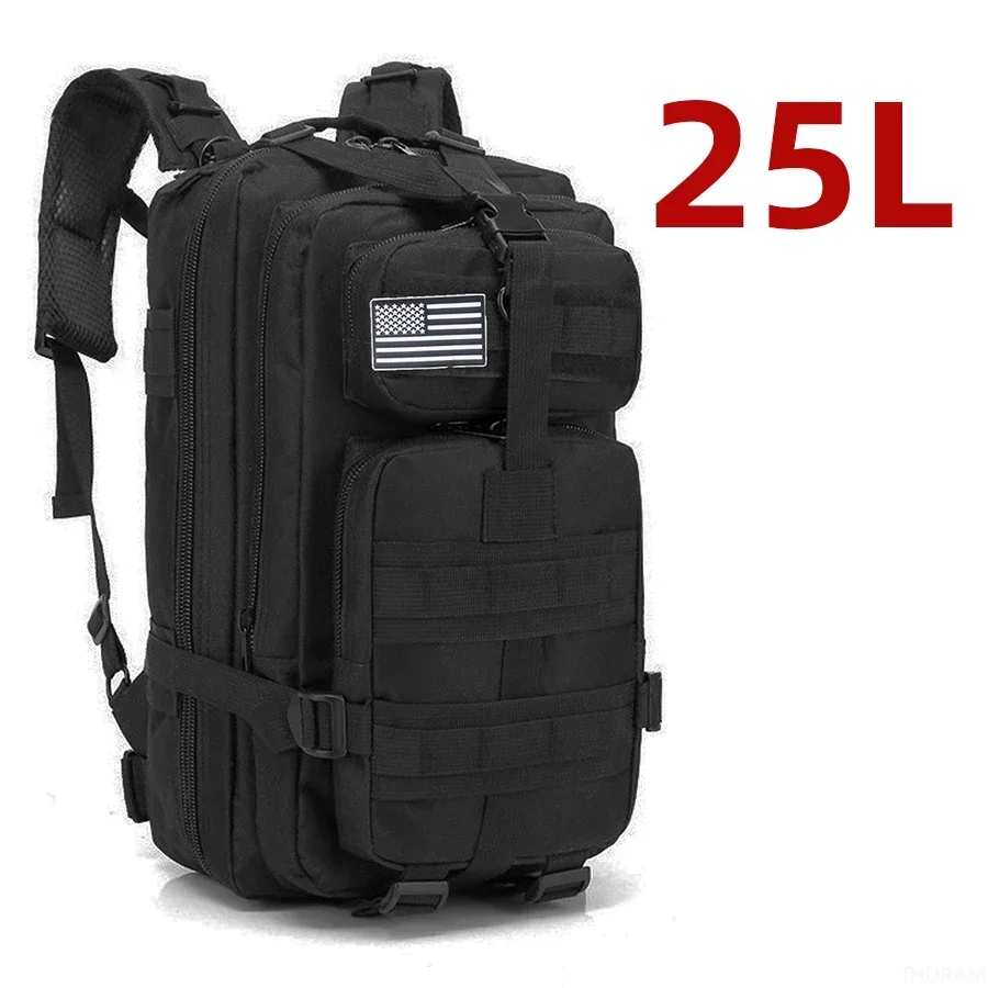 25L/50L 1000D Nylon Waterproof Trekking Fishing Hunting Bag Backpack Outdoor Rucksacks Tactical Sports Camping Hiking – 25L (Black) 9