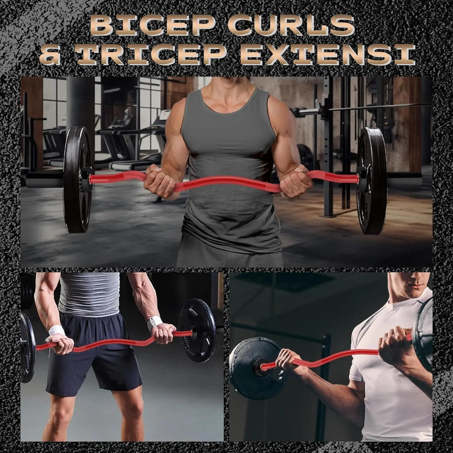 Barbell Bar for Weightlifting Powerlifting – 4FT Short (500LB) 47″ EZ Curl Bar – Fits 2″ Plates – Home Gym Strength Training 6