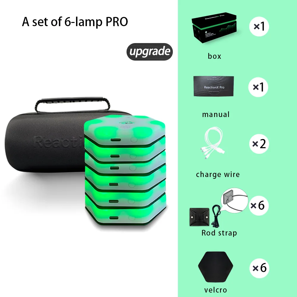Reactionx Training Light Lamp, Speed agility, Response Equipment, Basketball, Soccer, Tennis, Fitlight, Blazepod, Badminton – Set of 6 lamps pro 9