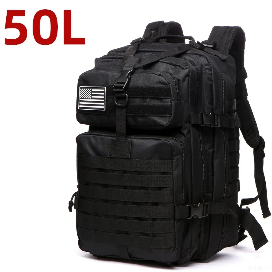 25L/50L 1000D Nylon Waterproof Trekking Fishing Hunting Bag Backpack Outdoor Rucksacks Tactical Sports Camping Hiking – 50L (Black) 13
