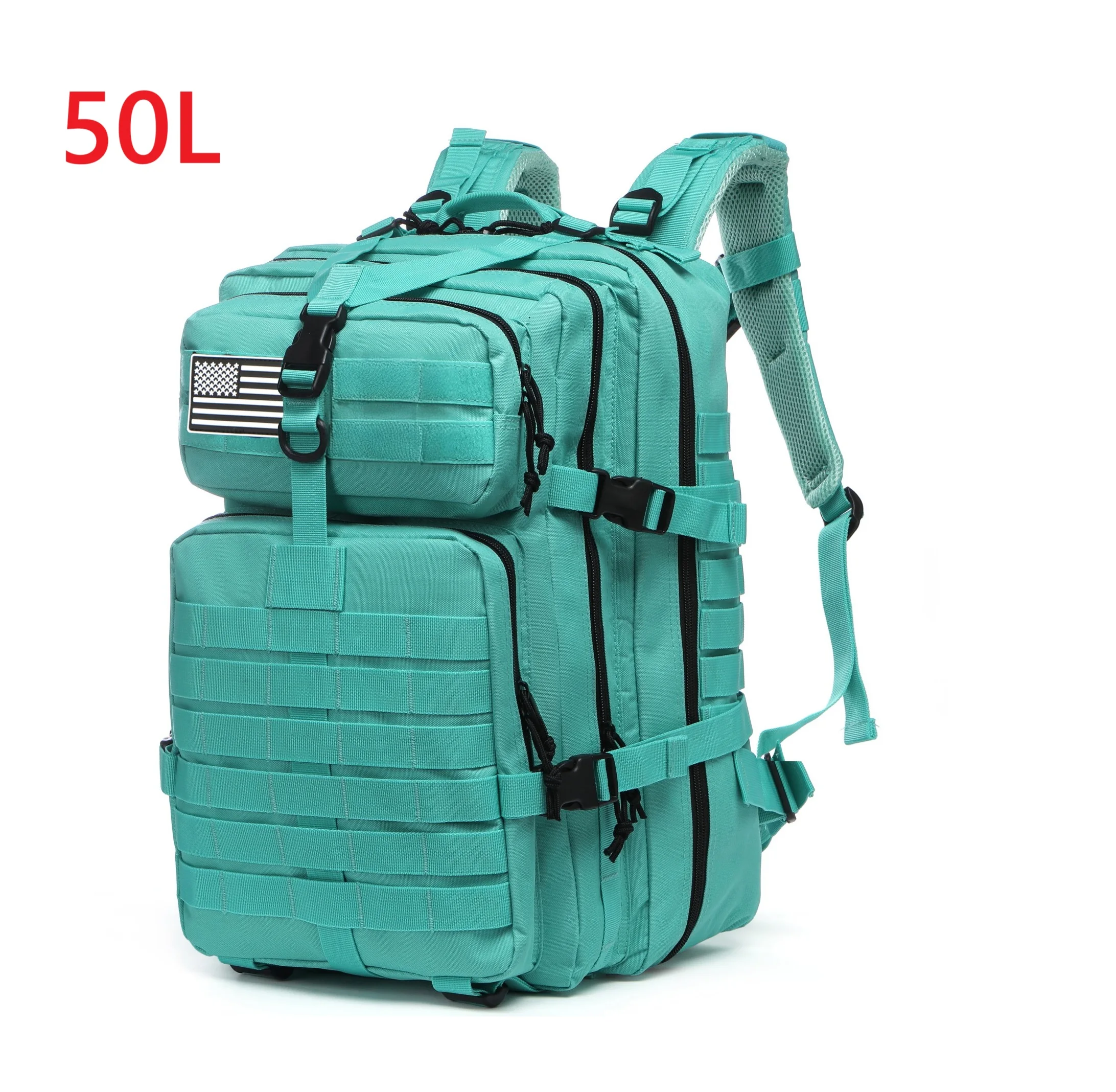 25L/50L 1000D Nylon Waterproof Trekking Fishing Hunting Bag Backpack Outdoor Rucksacks Tactical Sports Camping Hiking – 50L (Cyan) 21