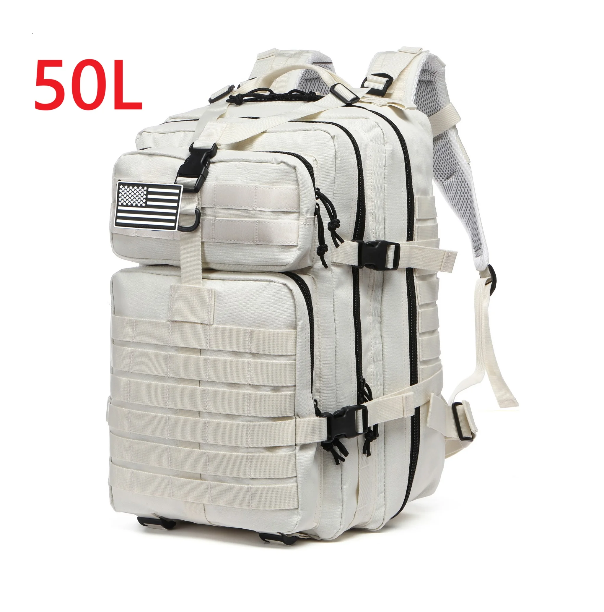 25L/50L 1000D Nylon Waterproof Trekking Fishing Hunting Bag Backpack Outdoor Rucksacks Tactical Sports Camping Hiking – 50L (White) 23
