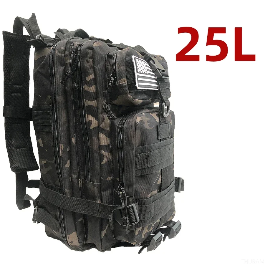 25L/50L 1000D Nylon Waterproof Trekking Fishing Hunting Bag Backpack Outdoor Rucksacks Tactical Sports Camping Hiking – 25L (Camo black) 7