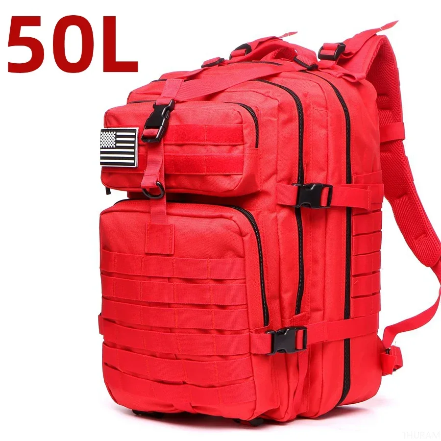 25L/50L 1000D Nylon Waterproof Trekking Fishing Hunting Bag Backpack Outdoor Rucksacks Tactical Sports Camping Hiking – 50L (Red) 19