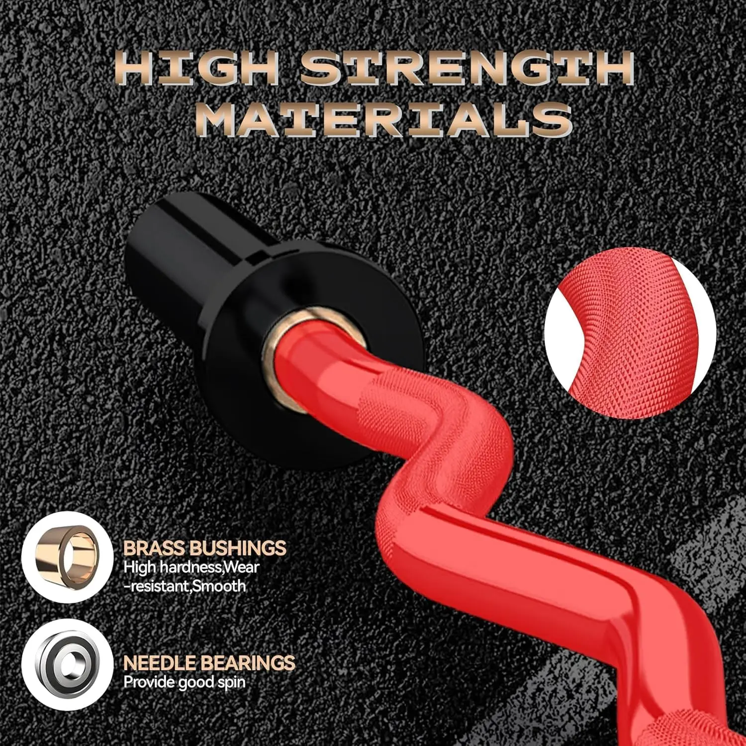 Barbell Bar for Weightlifting Powerlifting – 4FT Short (500LB) 47″ EZ Curl Bar – Fits 2″ Plates – Home Gym Strength Training 4