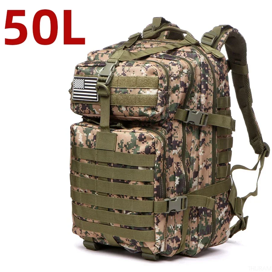 25L/50L 1000D Nylon Waterproof Trekking Fishing Hunting Bag Backpack Outdoor Rucksacks Tactical Sports Camping Hiking – 50L(Camouflagegreen) 18