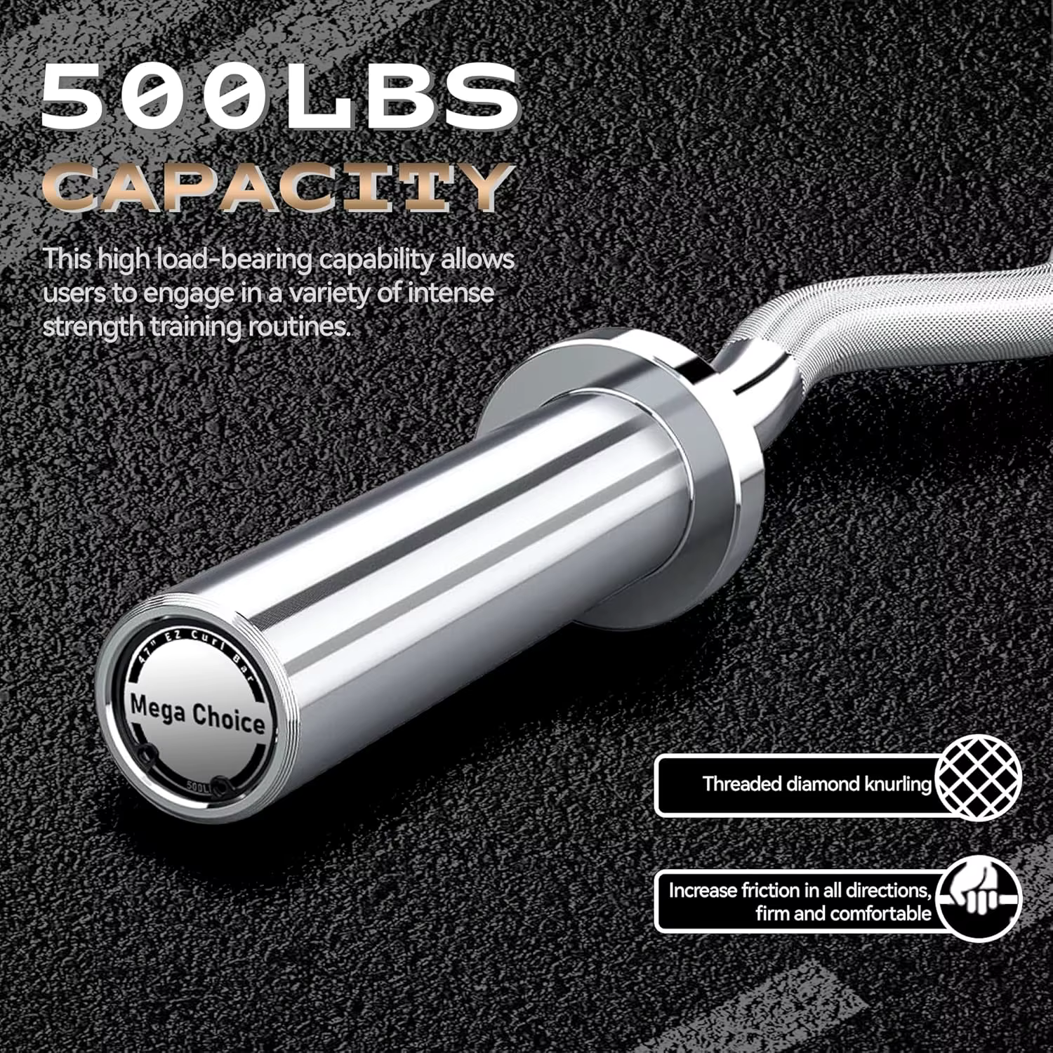 Barbell Bar for Weightlifting Powerlifting – 4FT Short (500LB)