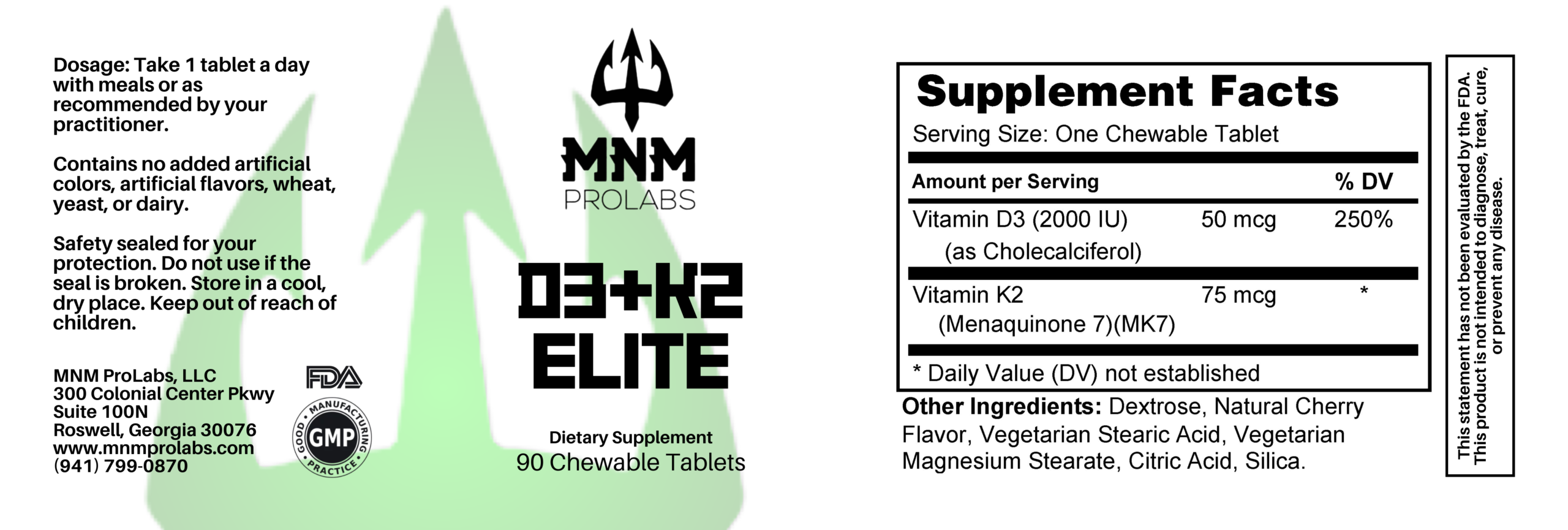 C221 MNM Vitamin D3 & K2 Chewables 90s (D3K2 Elite) Ervin